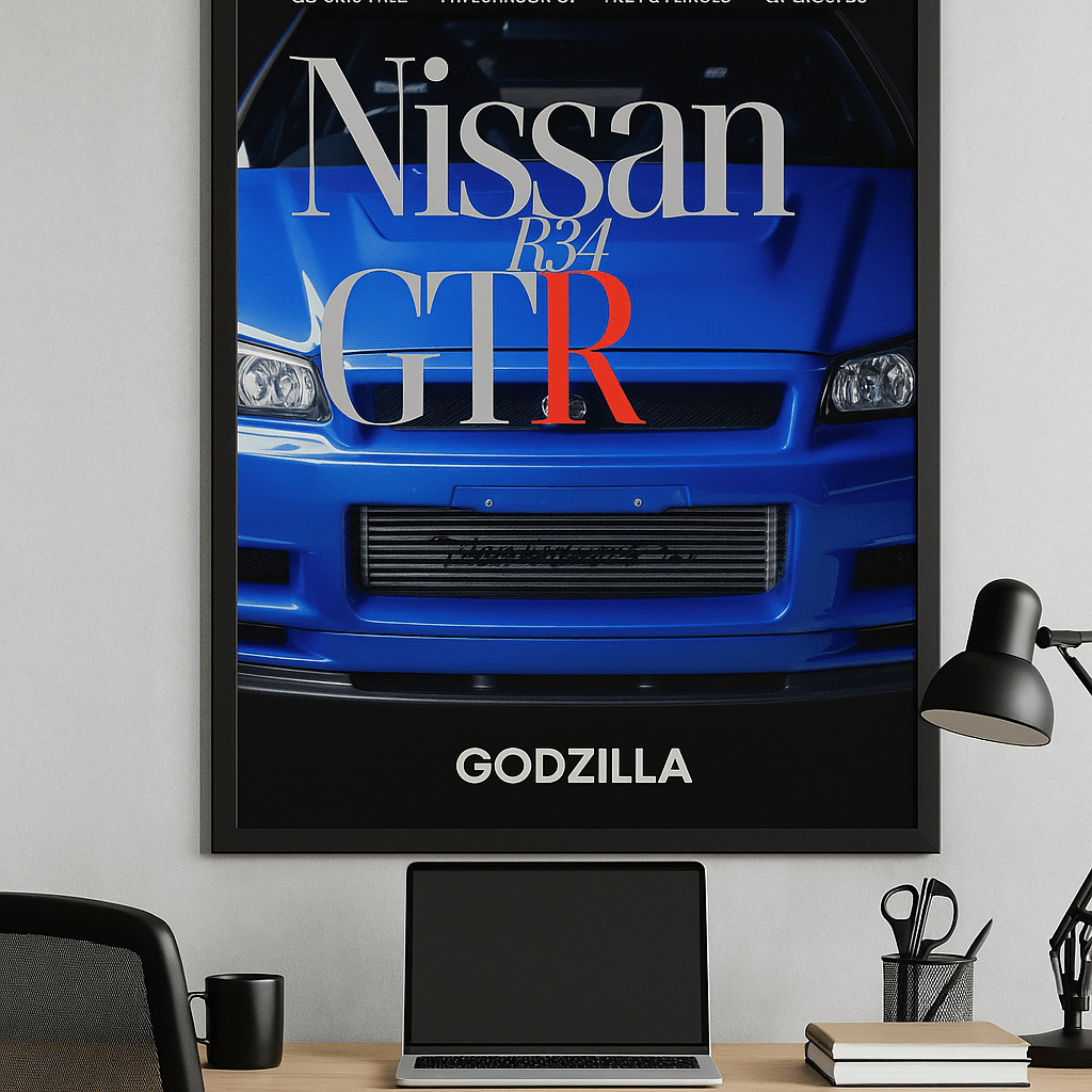 Nissan GTR Poster: JDM Sports Car Art Print - Doublenightprints
