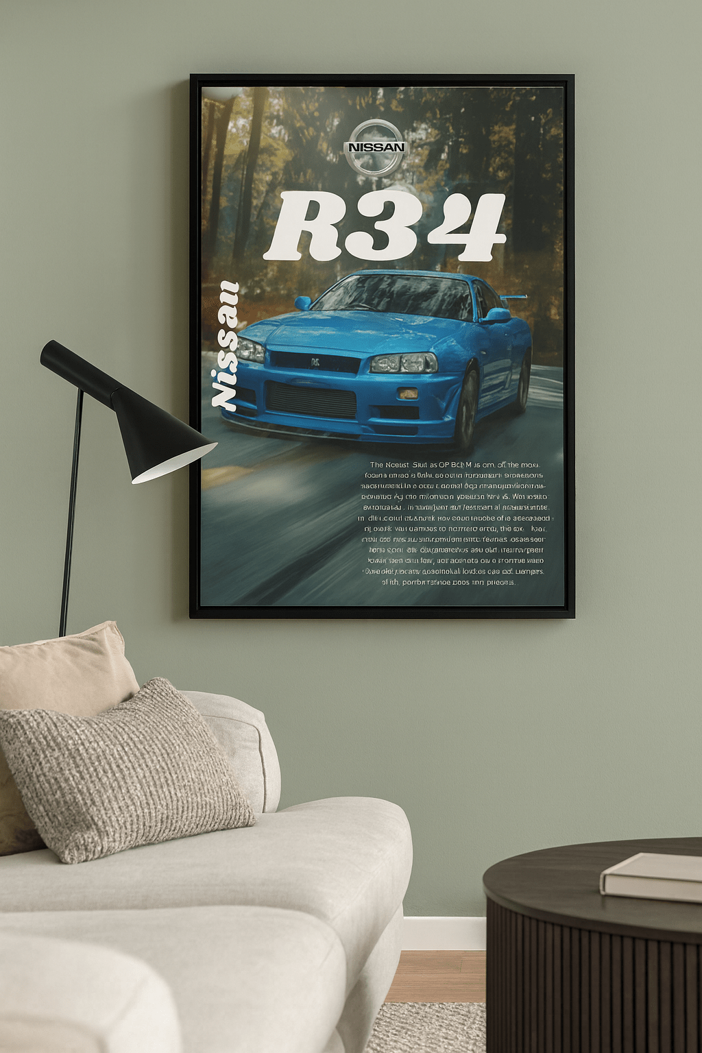Nissan Skyline R34 GT - R Poster | JDM Car Wall Art | Godzilla Supercar Print | Fast & Furious Inspired Decor - Doublenightprints