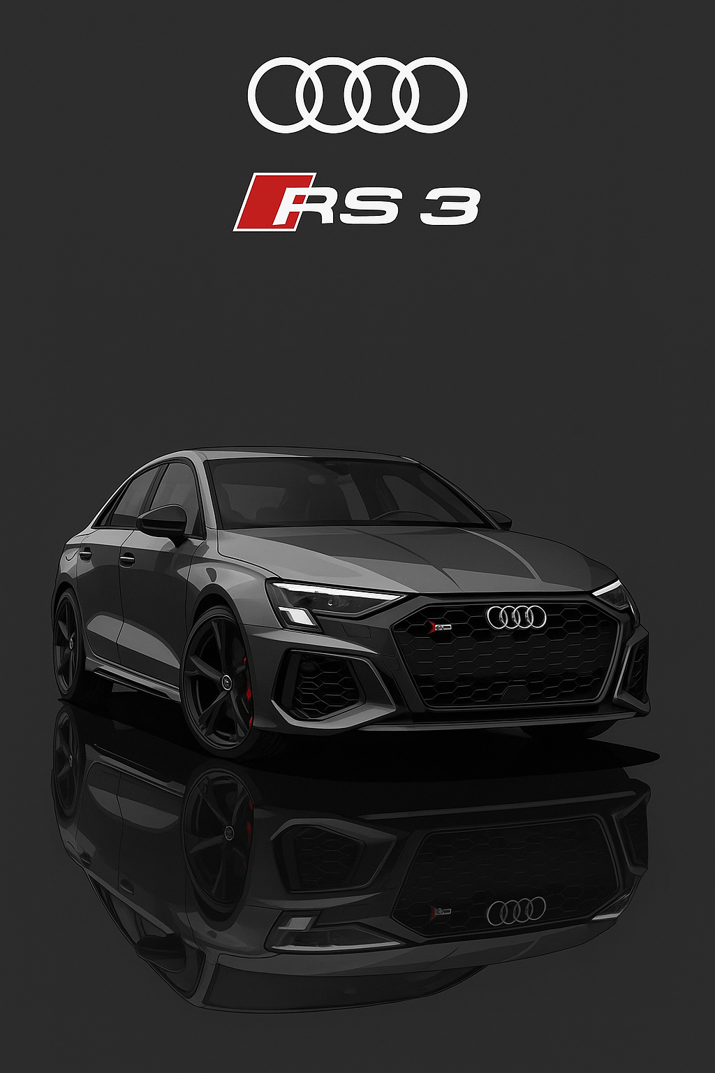 Audi RS3 Poster - Car enthusiast Wall art - Custom Car Poster UK - Doublenightprints