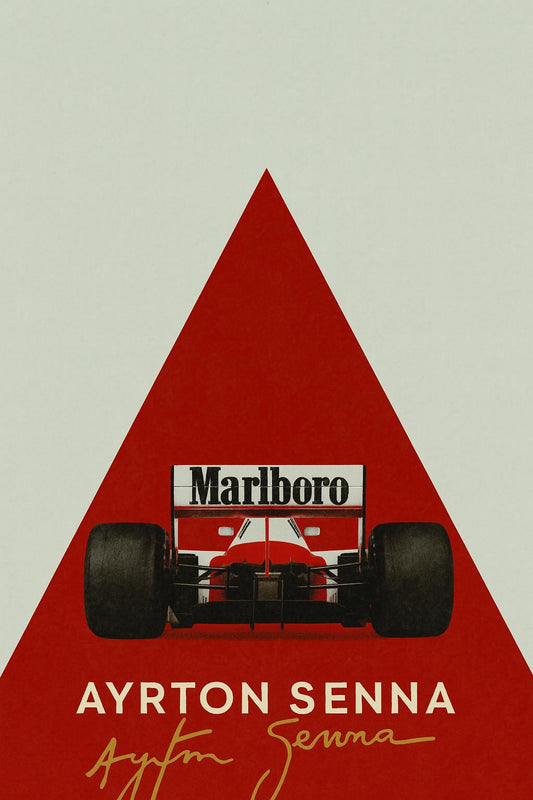 Ayrton Senna F1 Poster | McLaren Marlboro Car | Retro Motorsport Wall Art - Doublenightprints