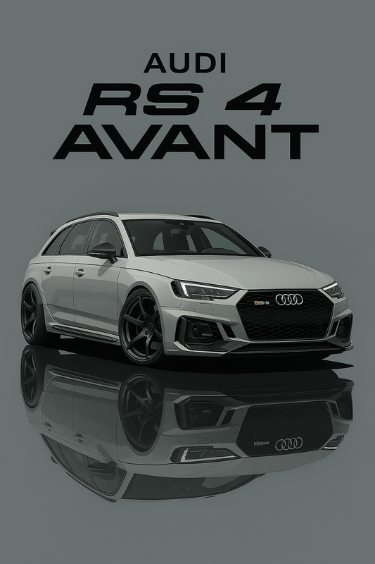 Audi RS4 Poster - Modified Car Poster - RS4 Avant Poster A1 - A4 - Doublenightprints