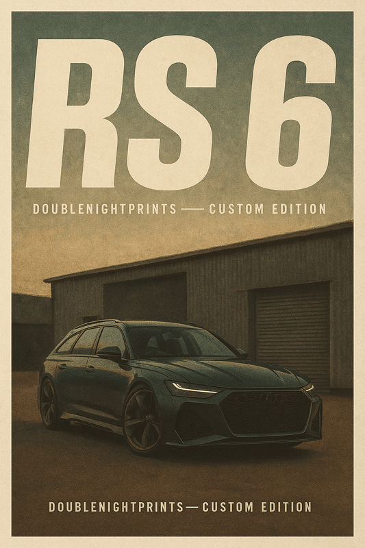 Audi RS6 Wall Print - Car scene poster - RS6 poster UK - Doublenightprints