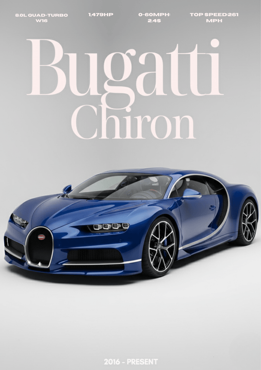 Bugatti Chiron — Studio Poster - Doublenightprints