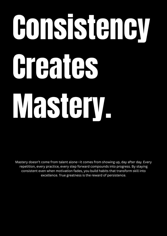 Consistency Creates Mastery – Motivational Wall Art Print - Doublenightprints