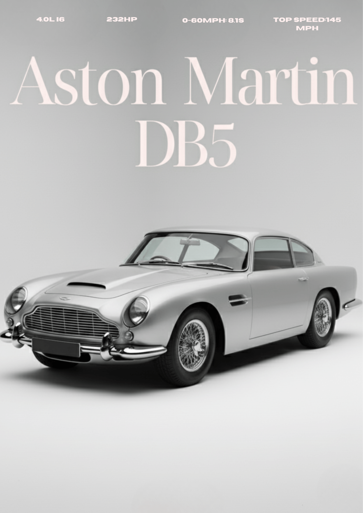 Aston Martin DB5 — Studio Poster - Doublenightprints
