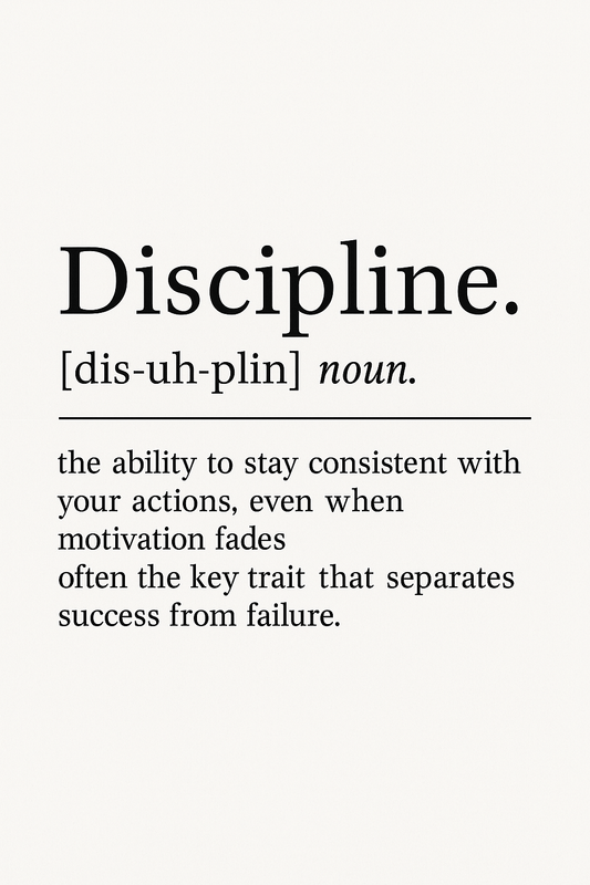 Discipline Definition Motivational Print Office Wall Art Decor | Motivational Wall Decor | Discipline Poster | Inspirational Wall Art - Doublenightprints