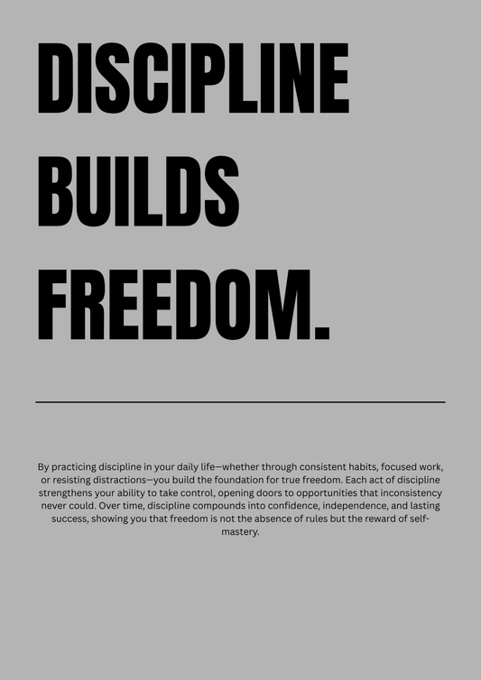 Discipline Builds Freedom Motivational Poster | Inspirational wall art - Doublenightprints