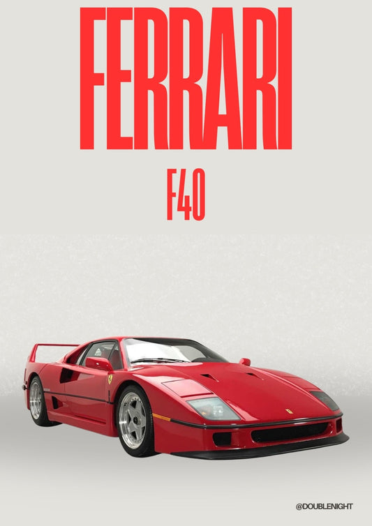 Ferrari F40 — Studio Poster - Doublenightprints