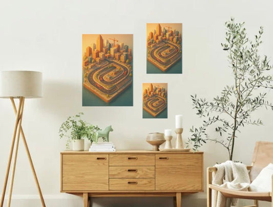 City Circuit Poster | Street Racing Wall Art | Motorsport & F1 Car Enthusiast Print - Doublenightprints