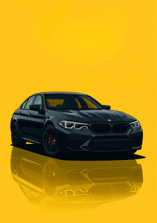 BMW cartoon Poster - Car enthusiast Wall art - Custom Car Poster - Doublenightprints