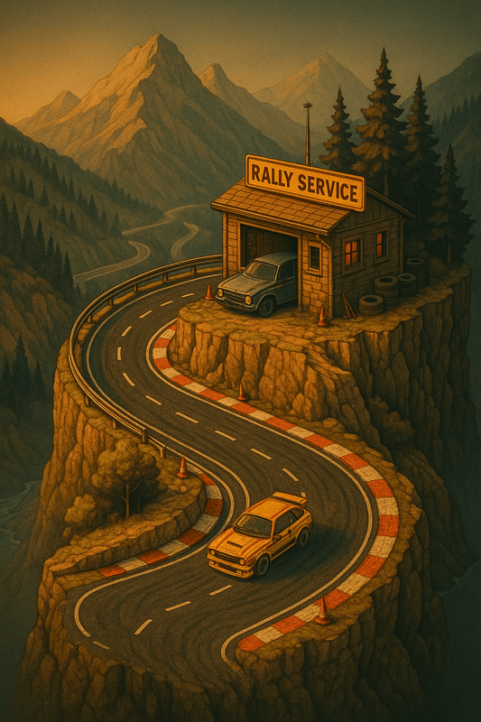 Mountain rally Poster - Mini Racing Wall Art - Doublenightprints