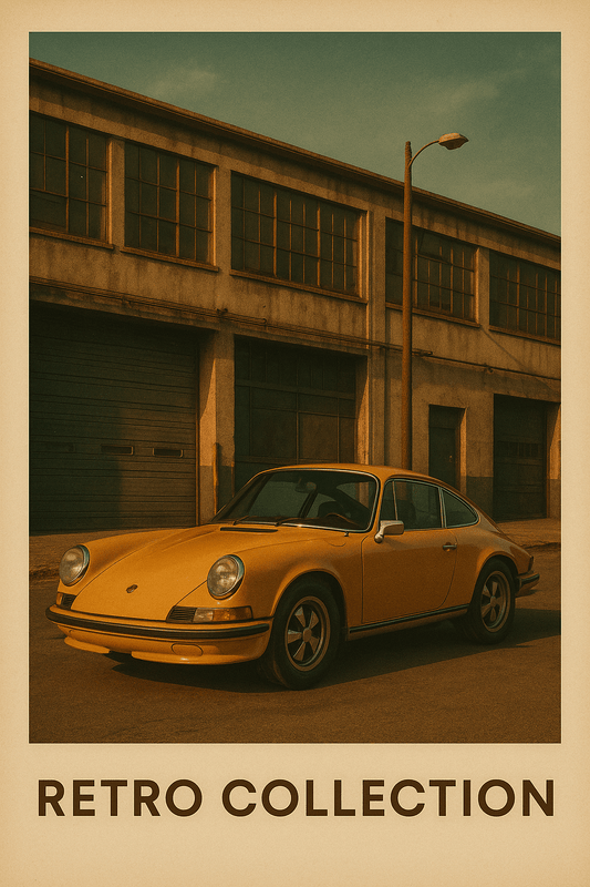 Retro Porsche 911 Poster – Vintage Car Wall Art, A3 Photo Realistic Print, Classic Auto Retro Collection - Doublenightprints