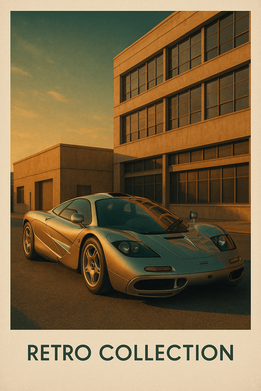 McLaren F1 Retro Poster – Classic Supercar Wall Art, Vintage Car Print, Retro Collection - Doublenightprints