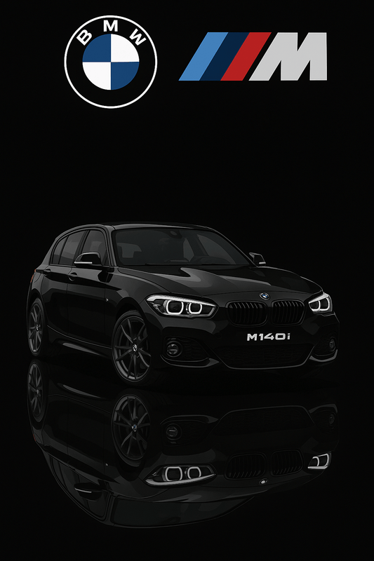 BMW M140i Poster - Car enthusiast Wall art - Custom Car Poster UK - Doublenightprints