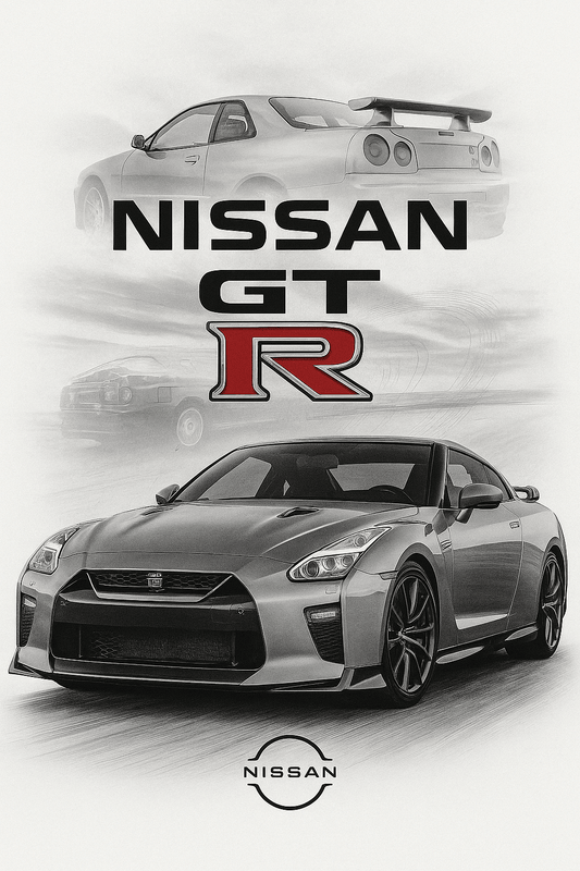 Nissan GT‑R — Generations Poster - Doublenightprints