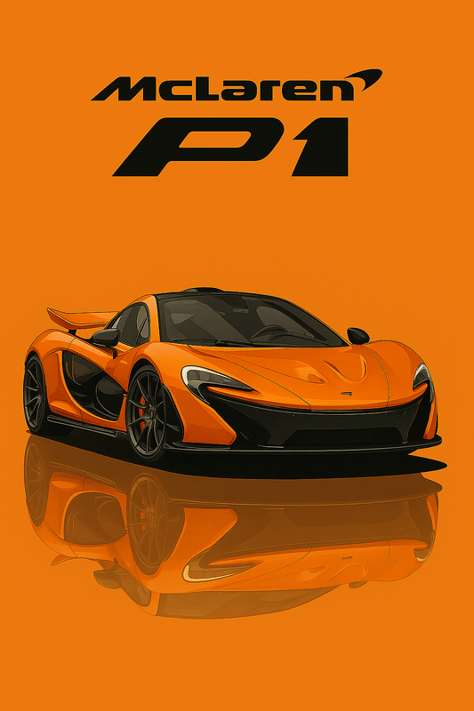 Mclaren P1 Premium Poster - Car enthusiast Wall art - Custom Car Poster - Doublenightprints