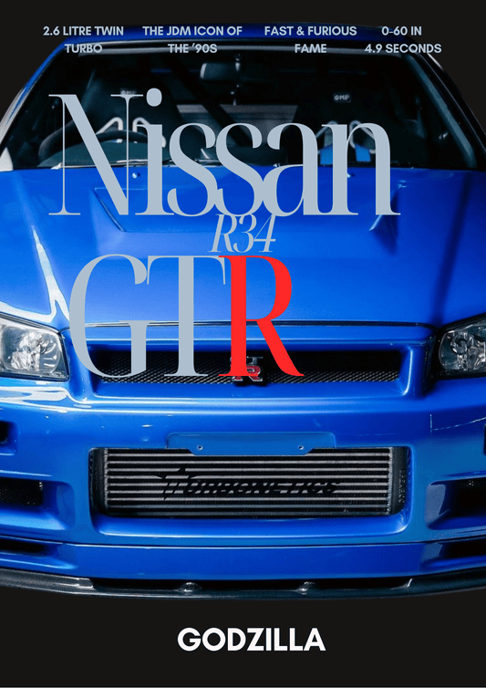 Nissan GTR Poster: JDM Sports Car Art Print - Doublenightprints