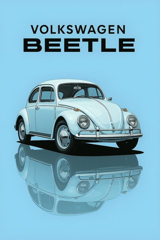 VW Beetle Poster - Classic Car Poster - Classic Beetle Poster A1 - A4 - Doublenightprints