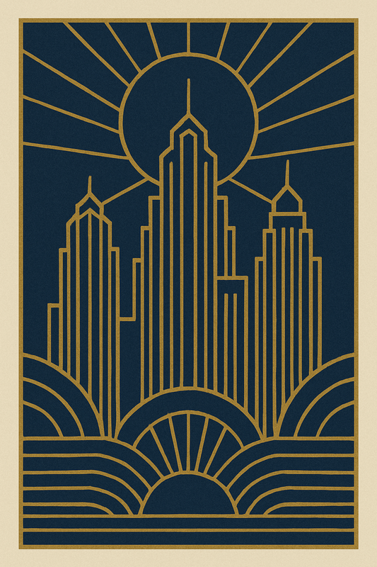 Art Deco No. 3 — Skyline Rays - Doublenightprints