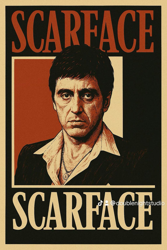 Scarface rustic poster - Tony Montana 4k Print - Poster of Tony Montana - Retro Movie wall art - Doublenightprints