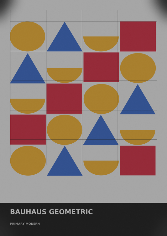 Bauhaus Geometric 01 — Primary Modern | Abstract Wall Art Poster (A1/A2/A3/A4) - Doublenightprints