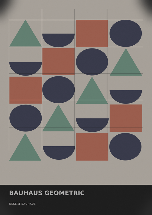 Bauhaus Geometric 02 — Desert Bauhaus | Abstract Wall Art Poster (A1/A2/A3/A4) - Doublenightprints
