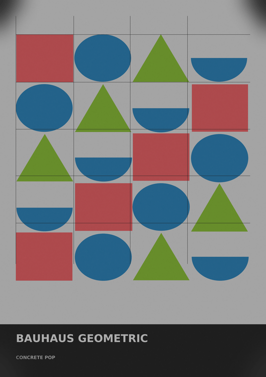 Bauhaus Geometric 04 — Concrete Pop | Abstract Wall Art Poster (A1/A2/A3/A4) - Doublenightprints