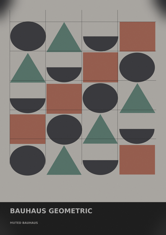 Bauhaus Geometric 05 — Muted Bauhaus | Abstract Wall Art Poster (A1/A2/A3/A4) - Doublenightprints
