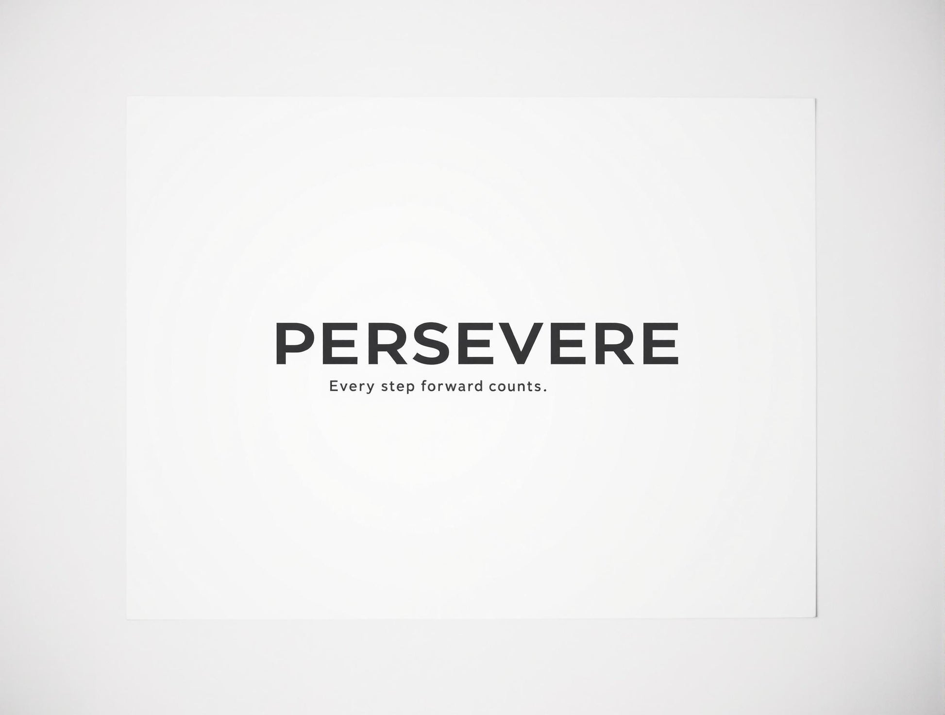 Inspirational Minimalist Poster “PERSEVERE” | Black and White Motivational Wall Art for Living Room, Bedroom, Office | Eco Friendly Ink - Doublenightprints