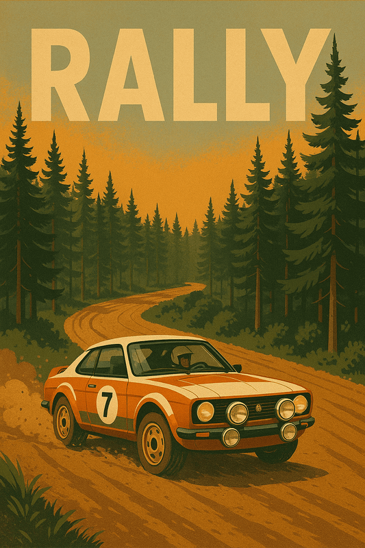 Forest Rally Stage — Vintage Rally Poster - Doublenightprints