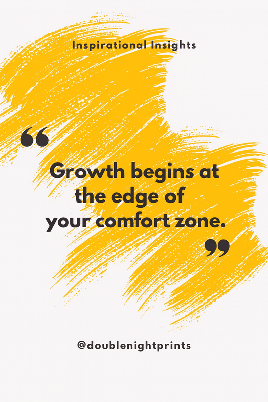 Growth begins at the edge of comfort Motivational Poster – Inspirational Wall Art – Minimalist Quote Print - Doublenightprints