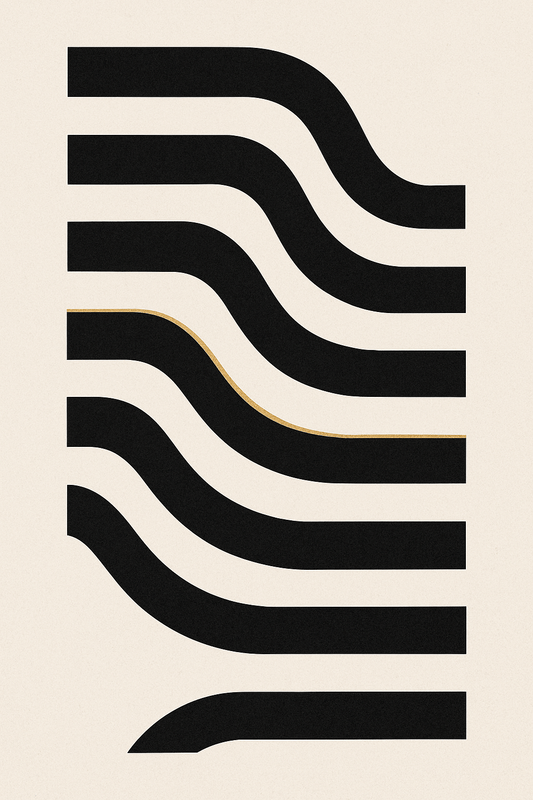 Modern Abstract No. 10 — Tiered Waves — DIGITAL DOWNLOAD (No Physical Item) - Doublenightprints
