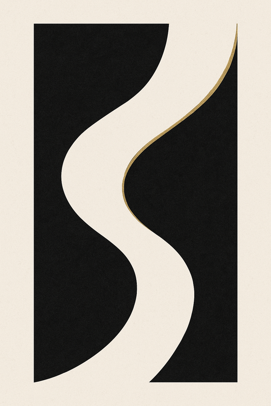 Modern Abstract No. 9 — Split S Curve — DIGITAL DOWNLOAD (No Physical Item) - Doublenightprints