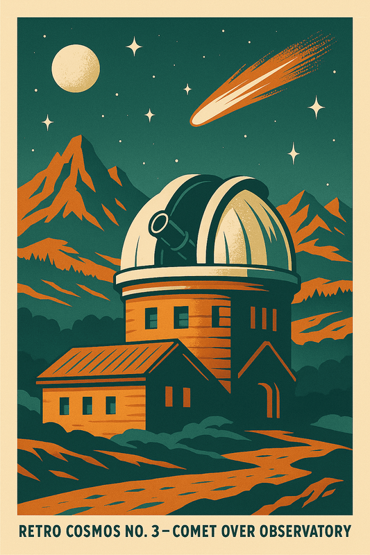 Observatory — Retro Sci‑Fi Poster - Doublenightprints