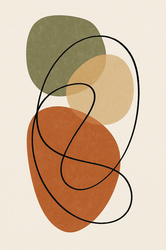 Organic Line Flow — Mid - Century Abstract Print - Doublenightprints