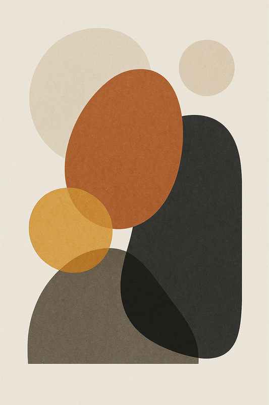 Organic Shapes (Earth Tones) — Modern Abstract Print - Doublenightprints
