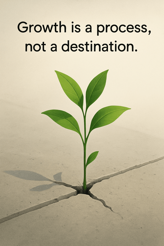 Growth is a Process Motivational Poster – Plant Cracking Concrete Inspirational Wall Art – Minimalist Nature Quote Print - Doublenightprints