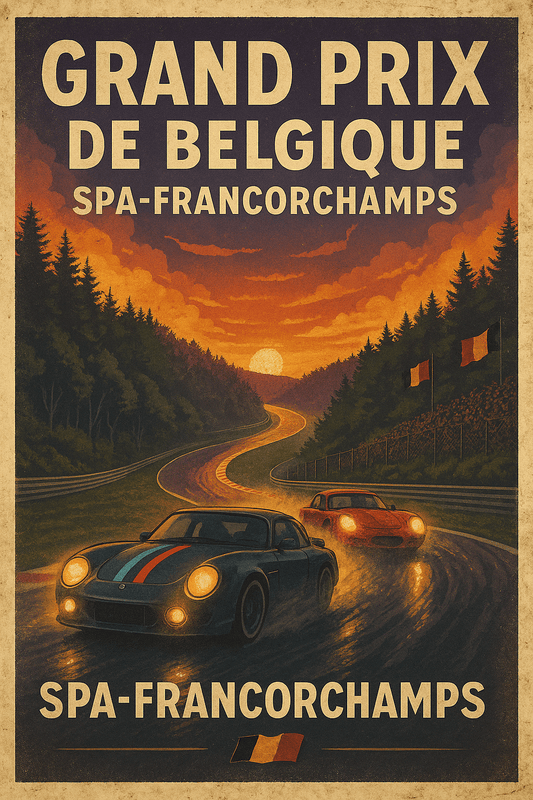 Spa - Francorchamps Racing Poster – Retro Belgian Grand Prix Wall Art (Portrait) - Doublenightprints