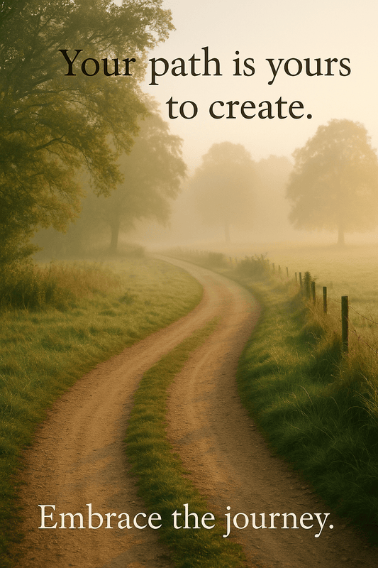 Misty Countryside Path Motivational Poster – “Your Path is Yours to Create, Embrace the Journey” – Inspirational Wall Art ( Digital Download )) - Doublenightprints